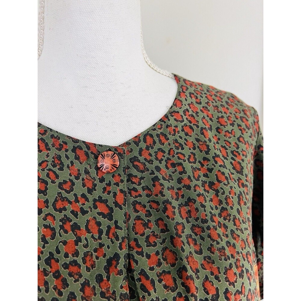 Vintage Robbie Bee Brown Giraffe Maxi Dress 2 Pc Set Safari Animal Print Size 10 - Picture 5 of 12